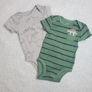 Carter's Green Dinosaur Onesies